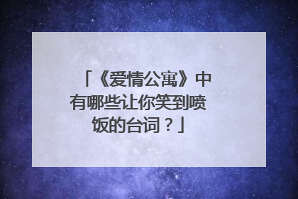 《爱情公寓》中有哪些让你笑到喷饭的台词？