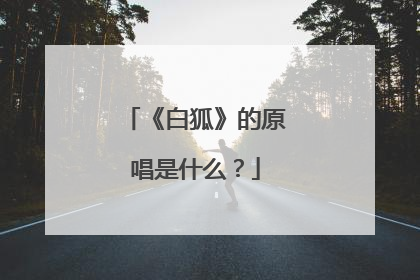 《白狐》的原唱是什么？