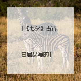 《七夕》古诗白居易写的