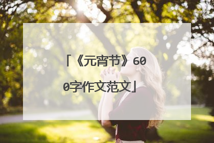 《元宵节》600字作文范文