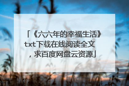 《六六年的幸福生活》txt下载在线阅读全文,求百度网盘云资源