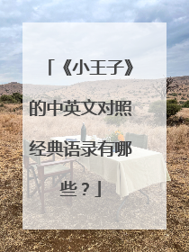 《小王子》的中英文对照经典语录有哪些？