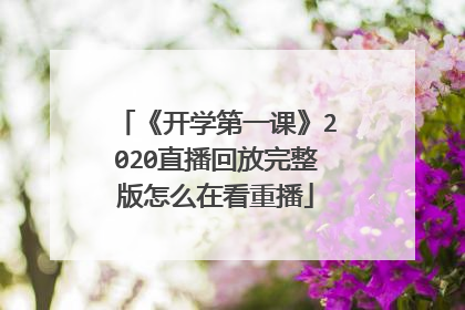 《开学第一课》2020直播回放完整版怎么在看重播