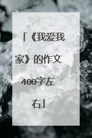 《我爱我家》的作文400字左右