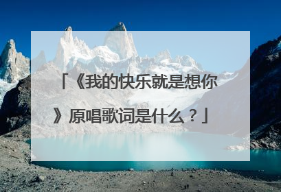 《我的快乐就是想你》原唱歌词是什么？