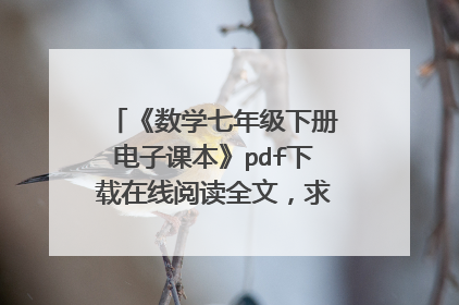 《数学七年级下册电子课本》pdf下载在线阅读全文，求百度网盘云资源