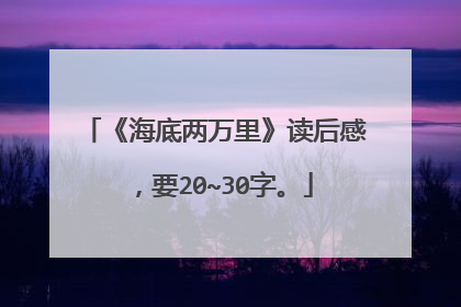 《海底两万里》读后感，要20~30字。