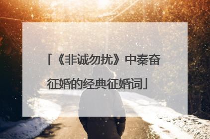 《非诚勿扰》中秦奋征婚的经典征婚词