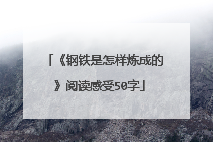 《钢铁是怎样炼成的》阅读感受50字