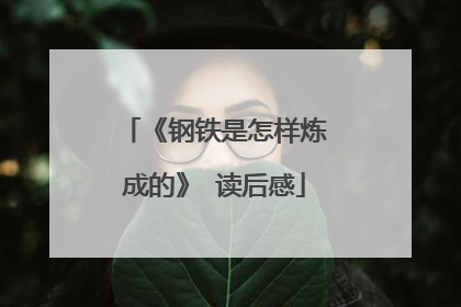 《钢铁是怎样炼成的》 读后感