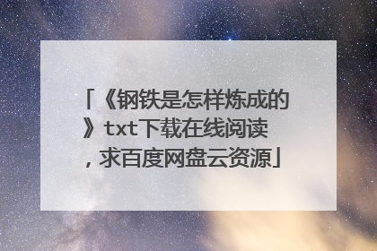 《钢铁是怎样炼成的》txt下载在线阅读，求百度网盘云资源