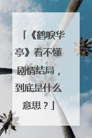 《鹤唳华亭》看不懂剧情结局，到底是什么意思？