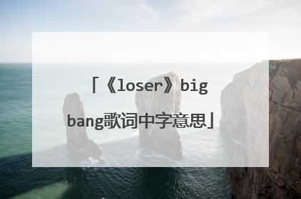 《loser》bigbang歌词中字意思