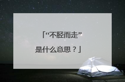 “不胫而走”是什么意思？