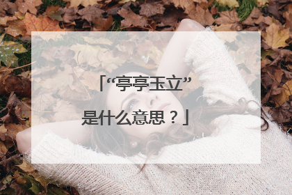 “亭亭玉立”是什么意思?