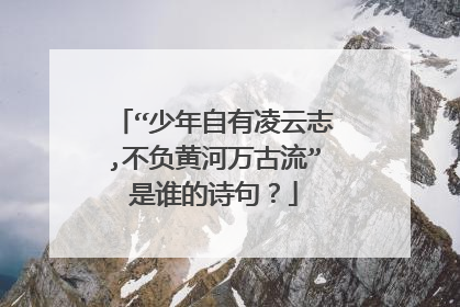 “少年自有凌云志,不负黄河万古流”是谁的诗句？