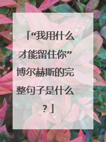 “我用什么才能留住你”博尔赫斯的完整句子是什么？