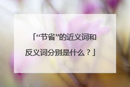 “节省”的近义词和反义词分别是什么？