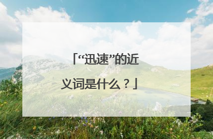“迅速”的近义词是什么?
