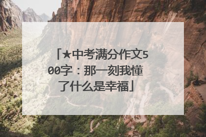 ★中考满分作文500字：那一刻我懂了什么是幸福