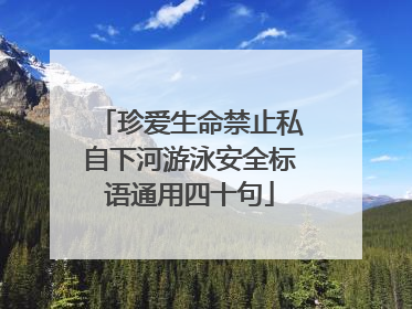 珍爱生命禁止私自下河游泳安全标语通用四十句