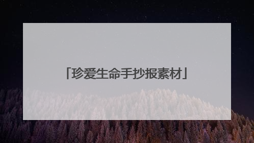 珍爱生命手抄报素材