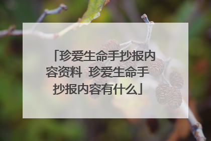 珍爱生命手抄报内容资料 珍爱生命手抄报内容有什么