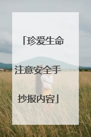 珍爱生命注意安全手抄报内容