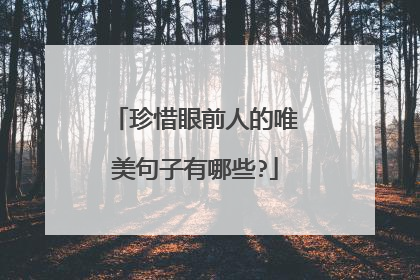 珍惜眼前人的唯美句子有哪些?