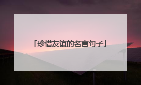 珍惜友谊的名言句子