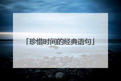 珍惜时间的经典语句