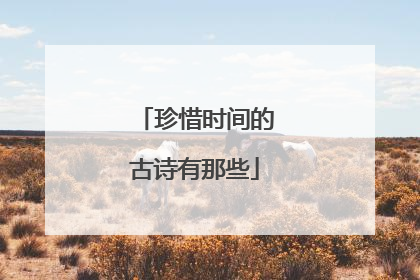 珍惜时间的古诗有那些