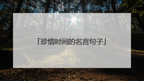 珍惜时间的名言句子