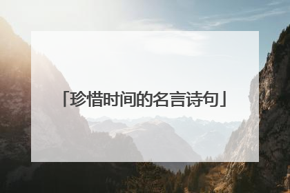 珍惜时间的名言诗句