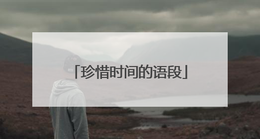 珍惜时间的语段