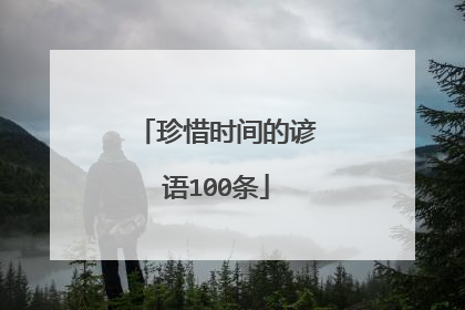 珍惜时间的谚语100条