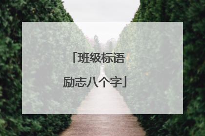 班级标语 励志八个字