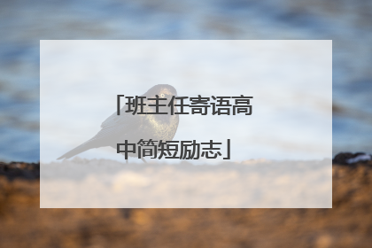 班主任寄语高中简短励志