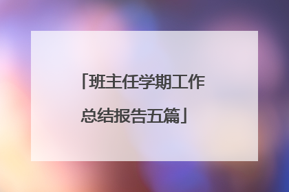 班主任学期工作总结报告五篇