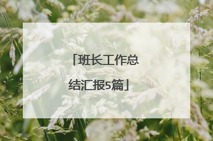 班长工作总结汇报5篇