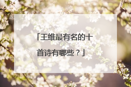 王维最有名的十首诗有哪些？