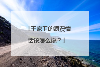 王家卫的浪漫情话该怎么说？