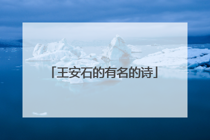 王安石的有名的诗