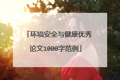 环境安全与健康优秀论文1000字范例