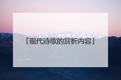 现代诗歌的赏析内容