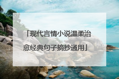 现代言情小说温柔治愈经典句子摘抄通用