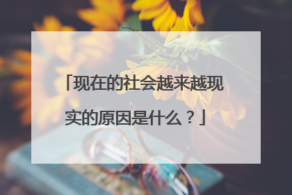 现在的社会越来越现实的原因是什么？