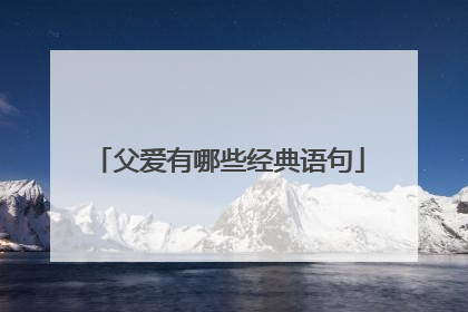 父爱有哪些经典语句