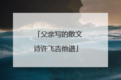 父亲写的散文诗许飞吉他谱