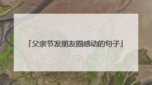 父亲节发朋友圈感动的句子
